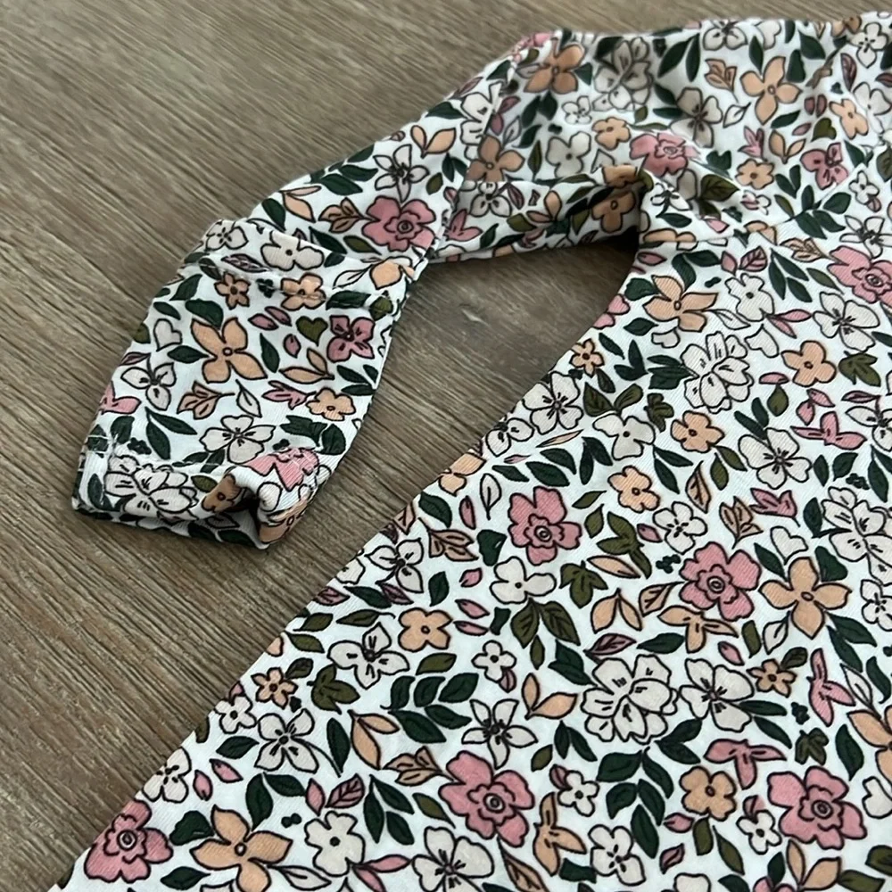 Angel Dear Baby Girl Bamboo Footie Sleeper 0-3 3-6 months fall floral print - Picture 3 of 5